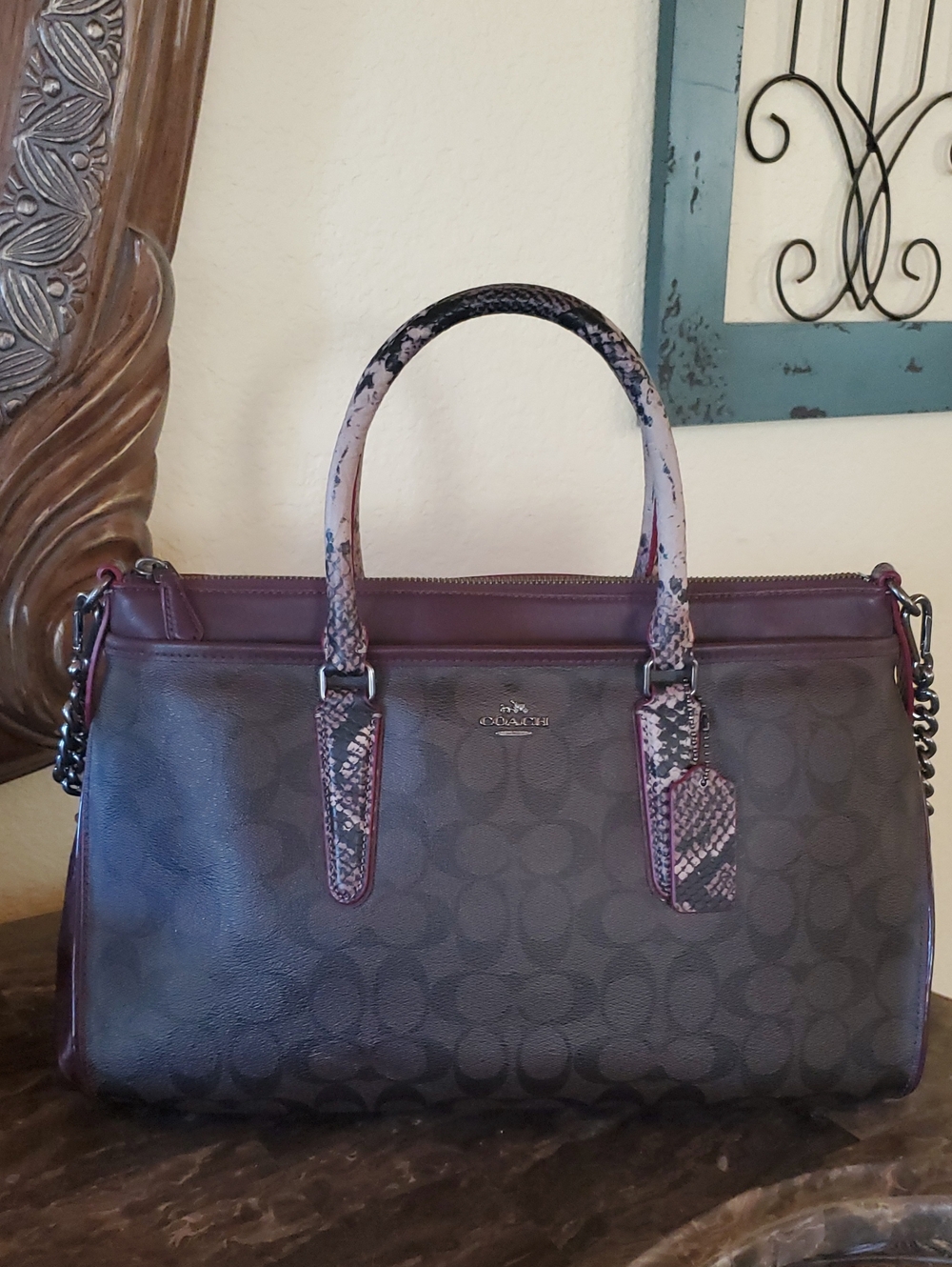 Like NEW Coach Exotic Signature Morgan Bag
